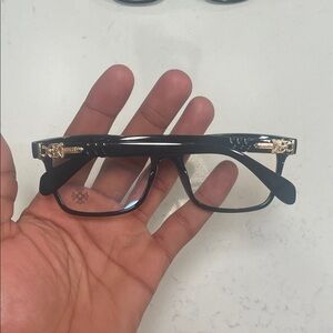 Black and Gold Chrome Heart Bluelight Designer Glasses